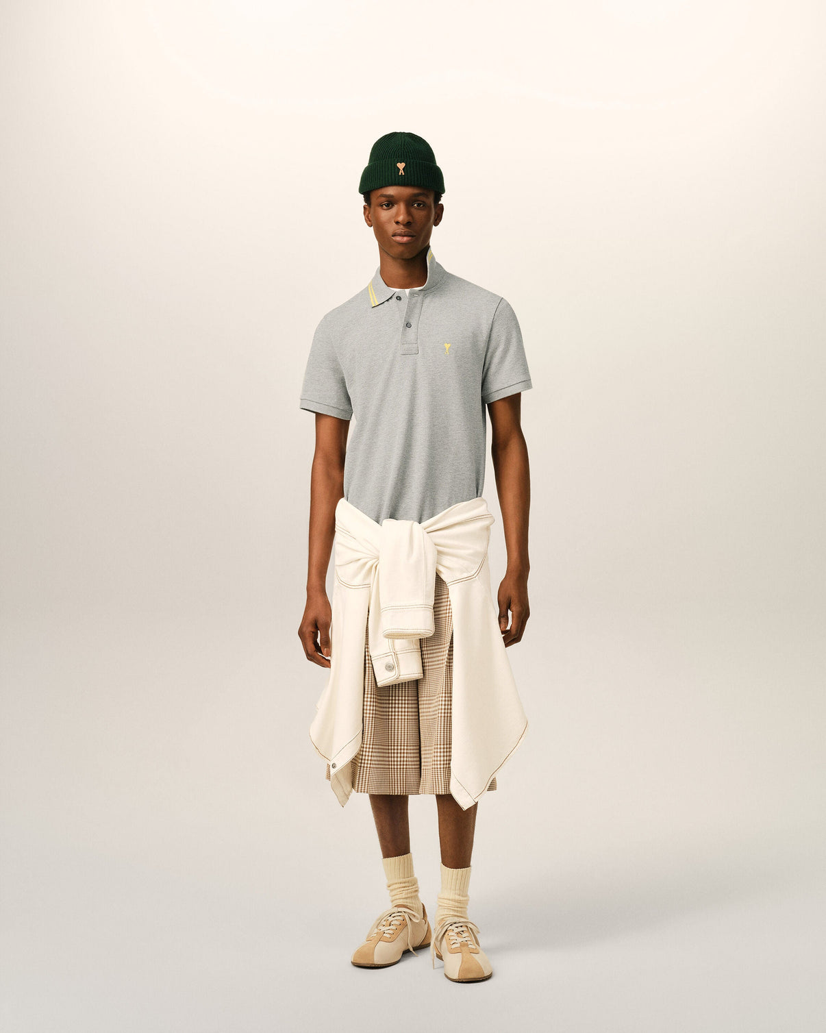 Grey Cotton Polo