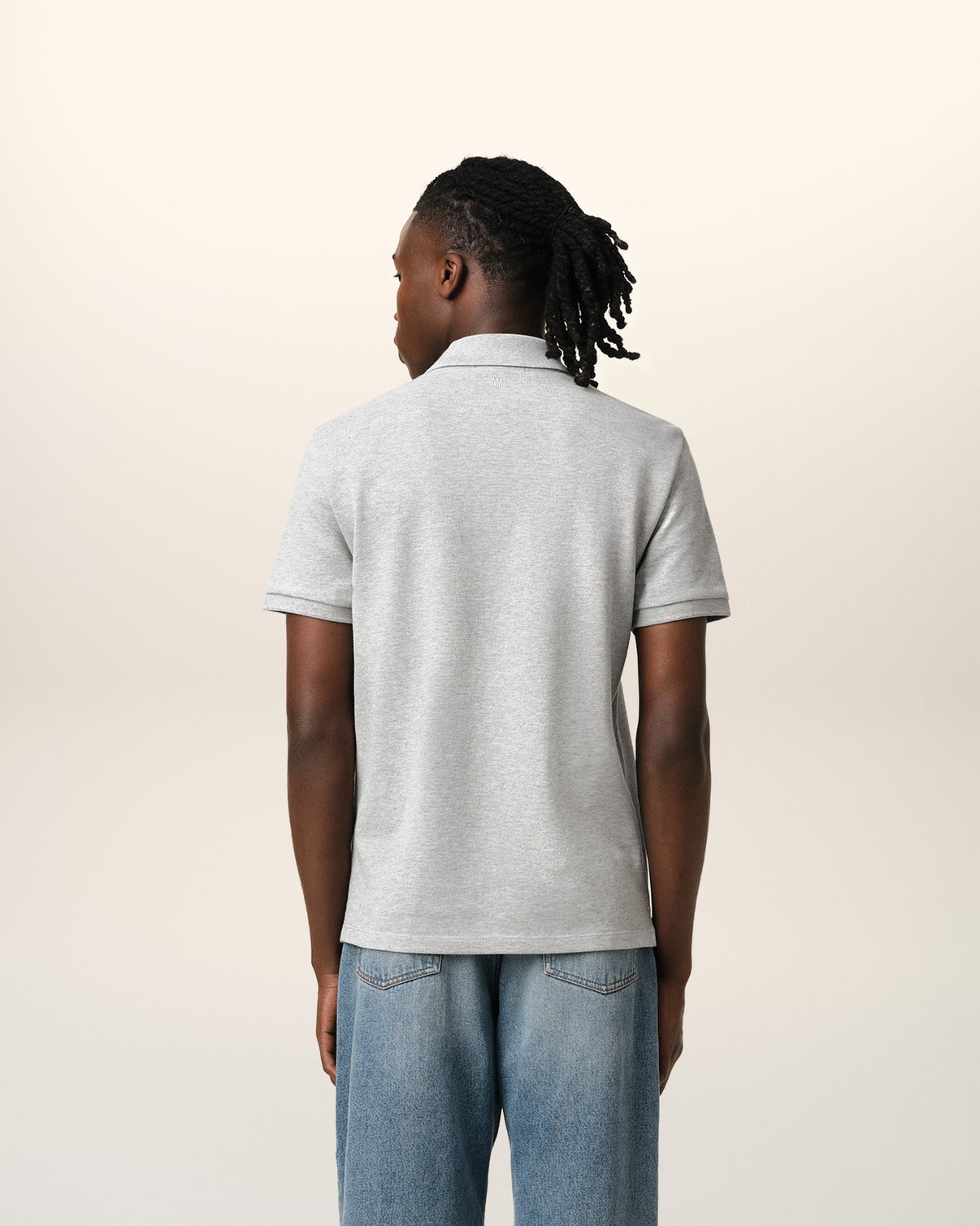 Grey Cotton Polo Shirt