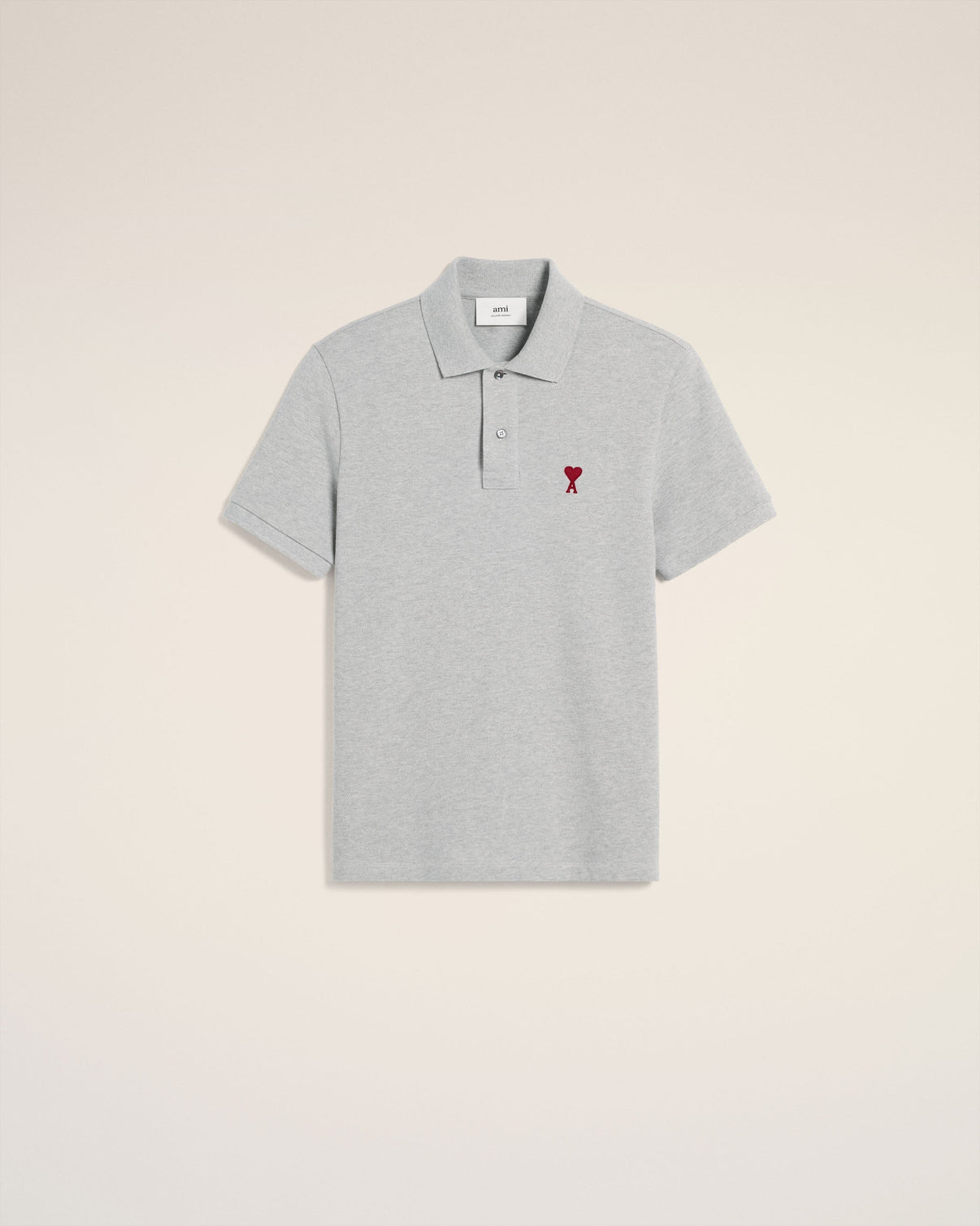 Grey Cotton Polo Shirt