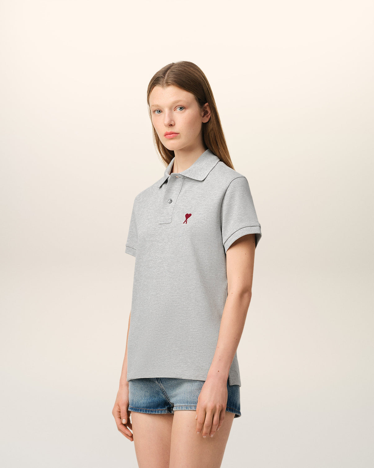Grey Cotton Polo Shirt