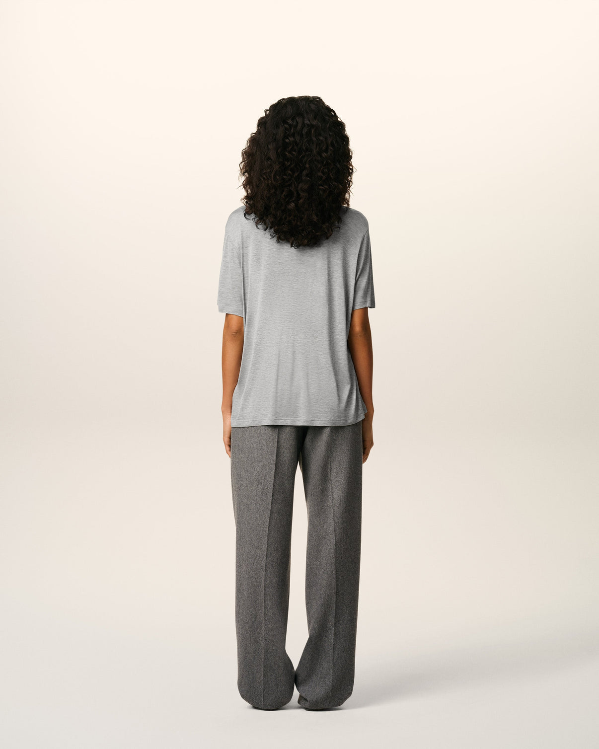 Grey Cotton Short Sleeves T-shirt