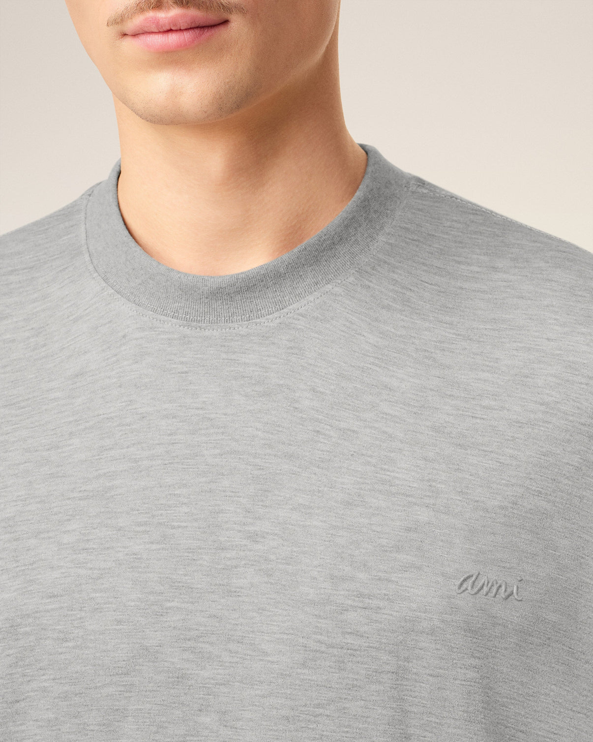 Grey Cotton Short Sleeves T-shirt