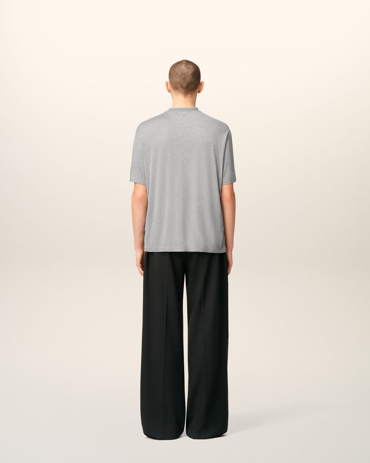 Grey Cotton Short Sleeves T-shirt