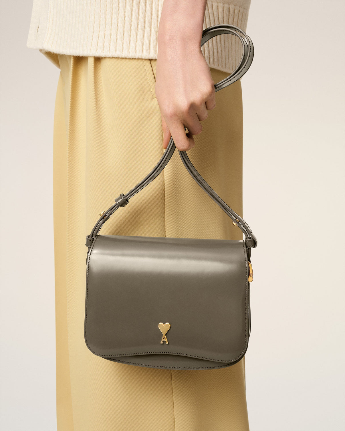 Grey Glazed Leather Paris Paris Bag