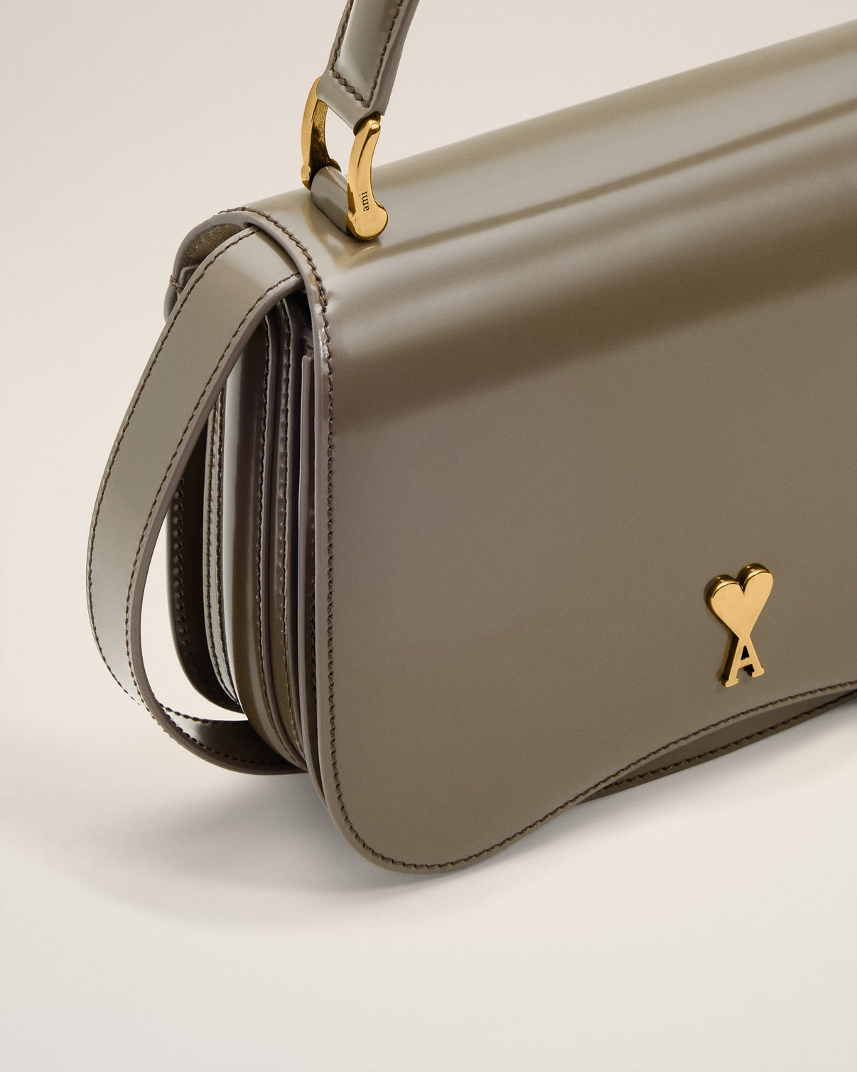 Grey Glazed Leather Top Handle Paris Paris Bag
