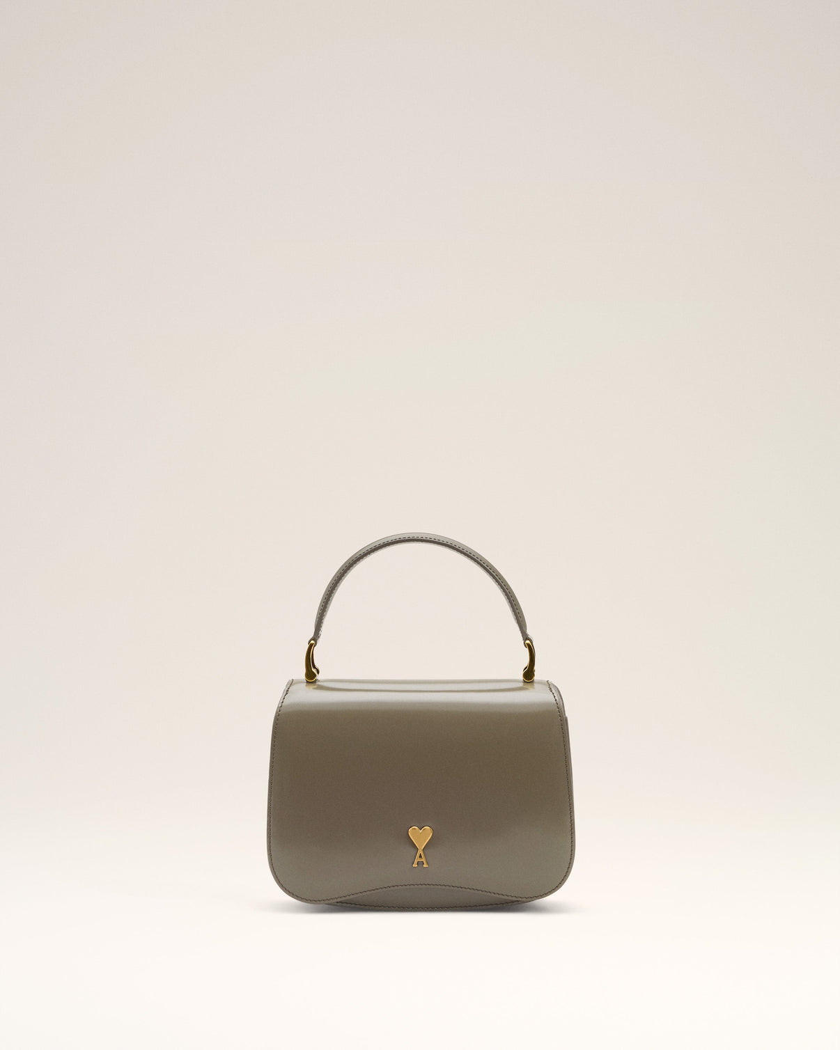 Grey Glazed Leather Top Handle Paris Paris Bag