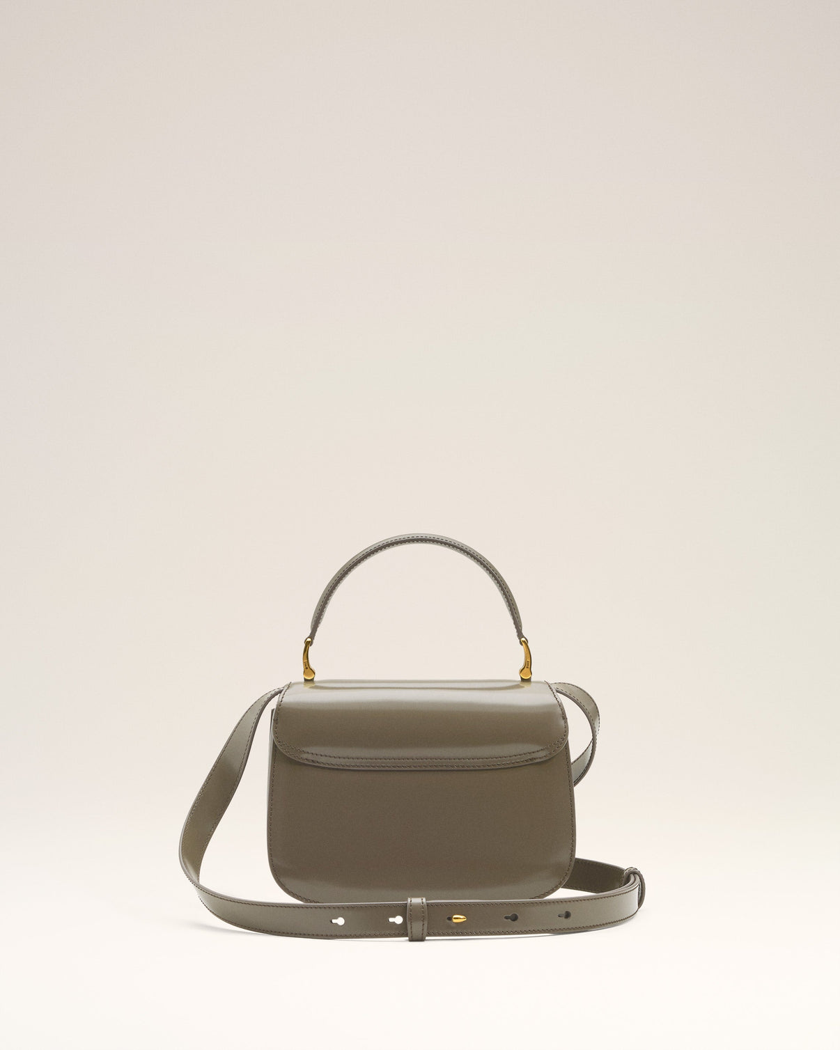 Grey Glazed Leather Top Handle Paris Paris Bag