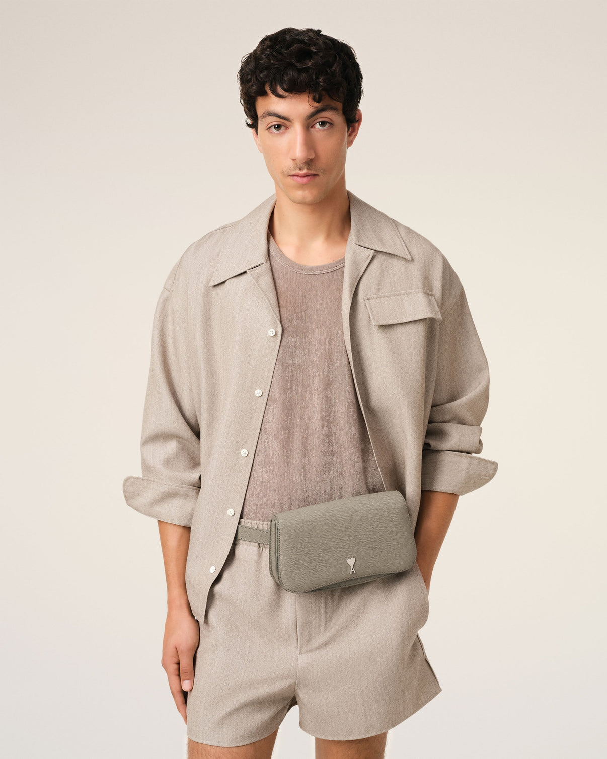 Grey Leather Crossbody Paris Paris Bag