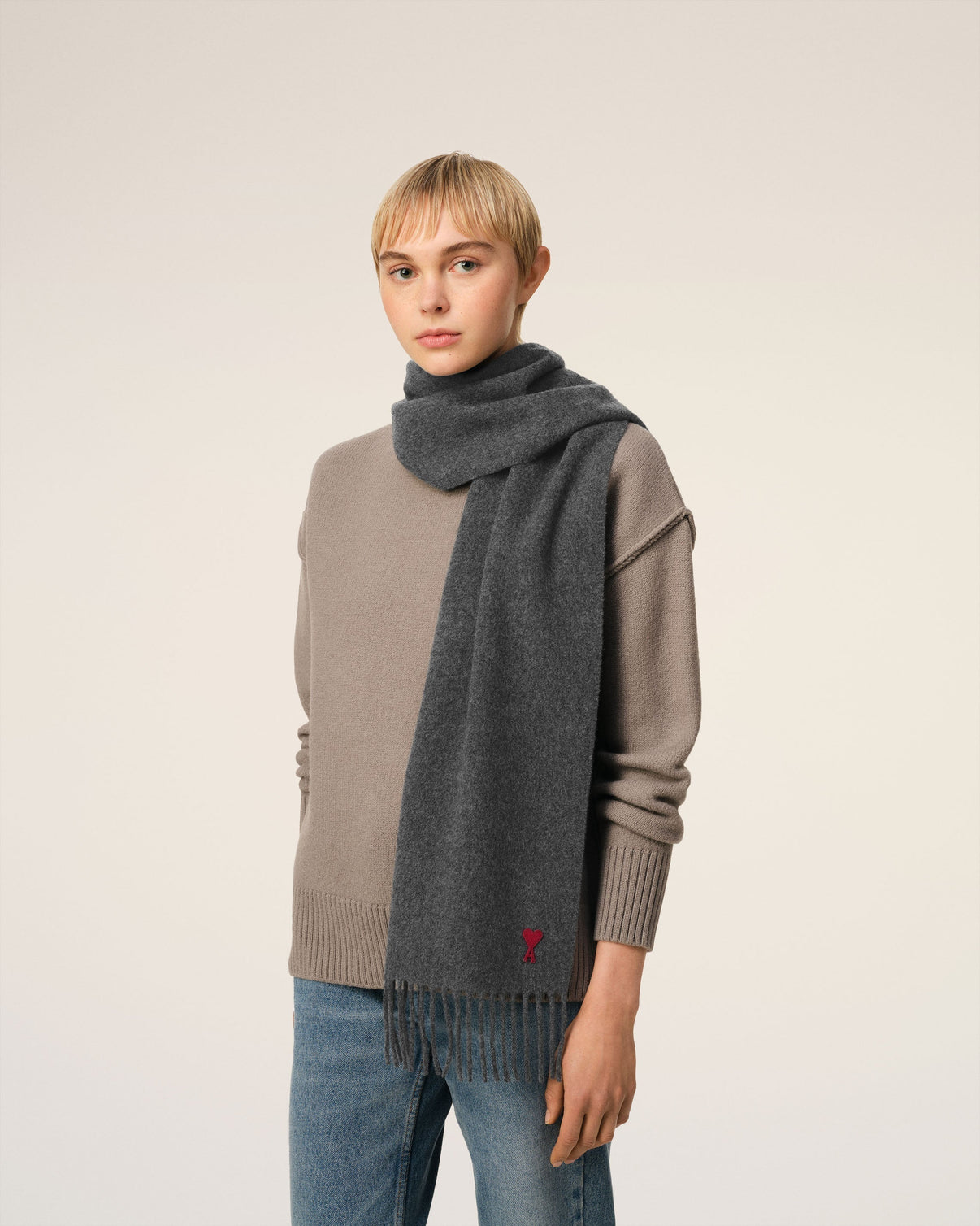 Grey Wool Scarf