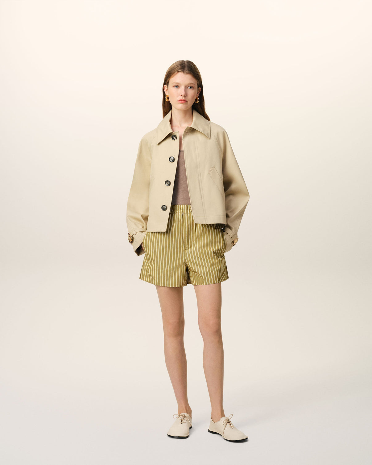 Khaki Cotton Elasticated Short