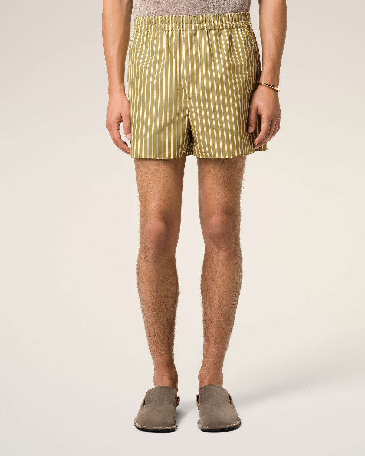 Khaki Cotton Elasticated Short