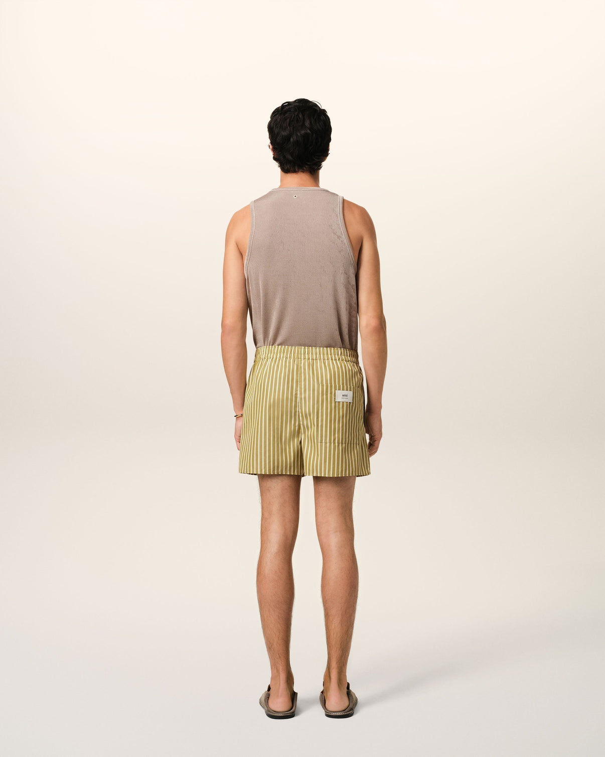 Khaki Cotton Elasticated Short