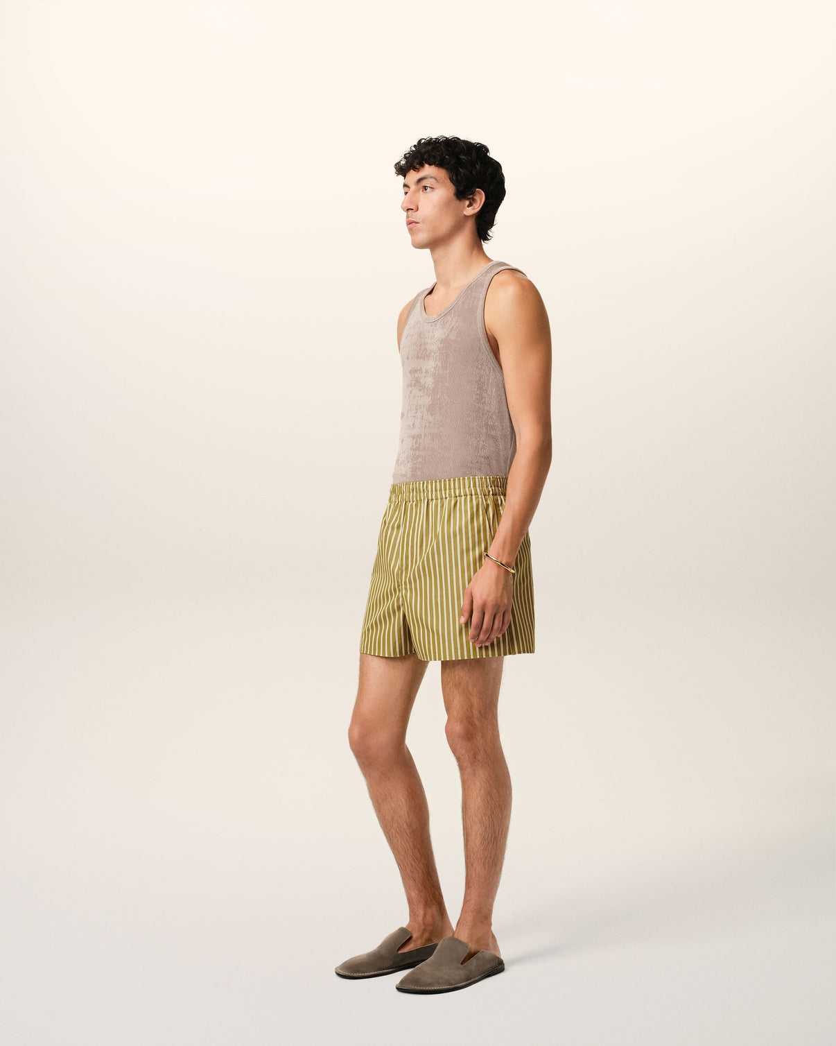 Khaki Cotton Elasticated Short