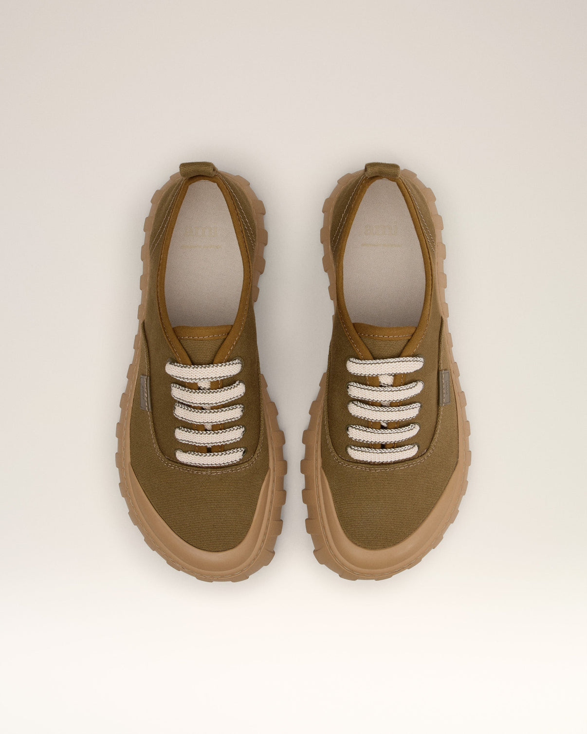 Khaki Cotton Low Top Tempo Canvas Sneakers
