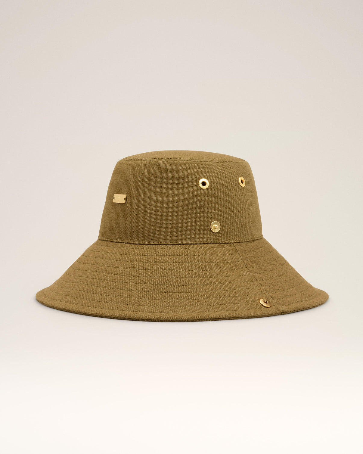 Khaki Cotton Plate Hat