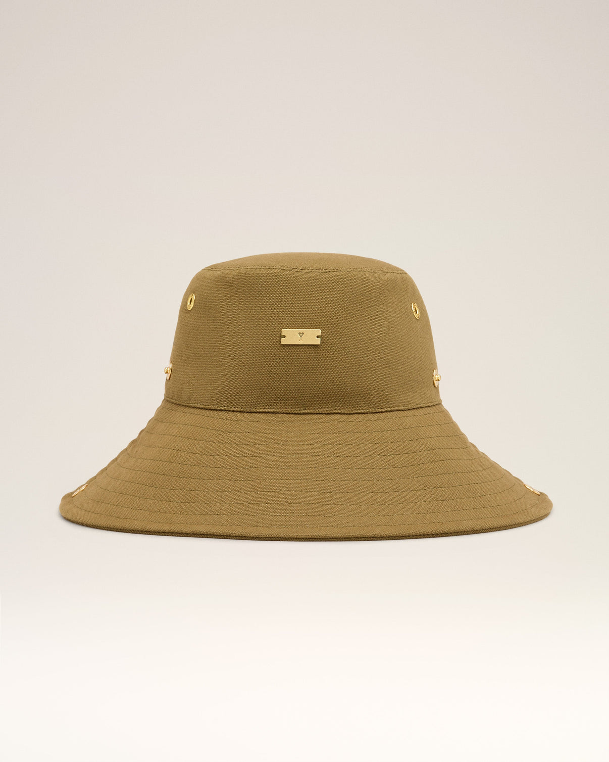 Khaki Cotton Plate Hat