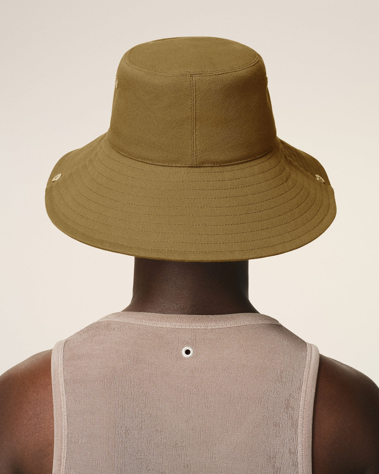 Khaki Cotton Plate Hat