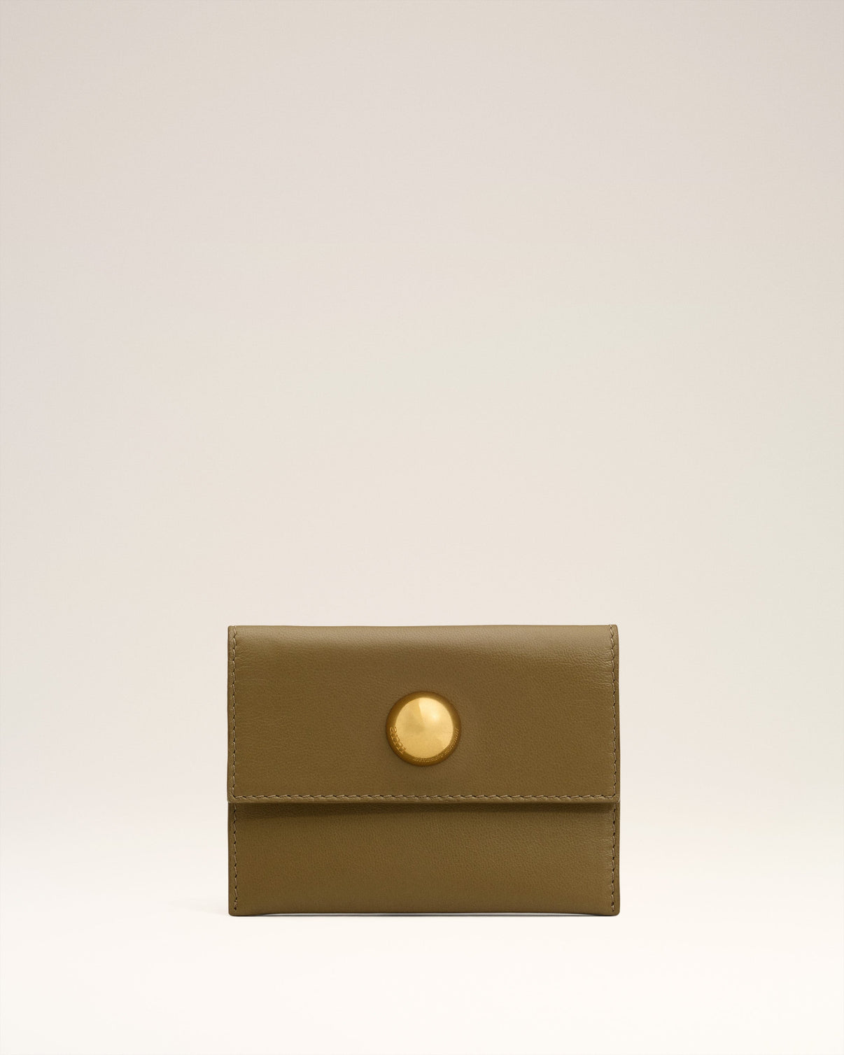 Khaki Leather Carrousel Folded Card Holder