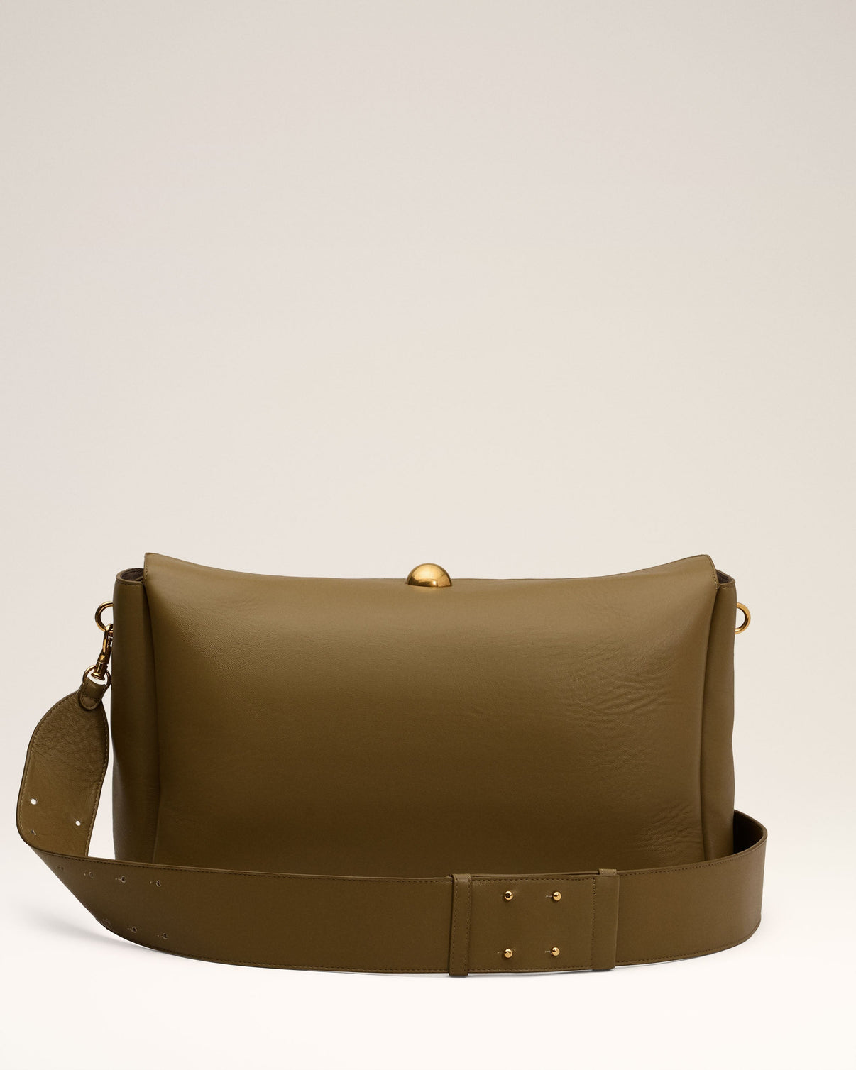 Khaki Leather Large Carrousel Bag