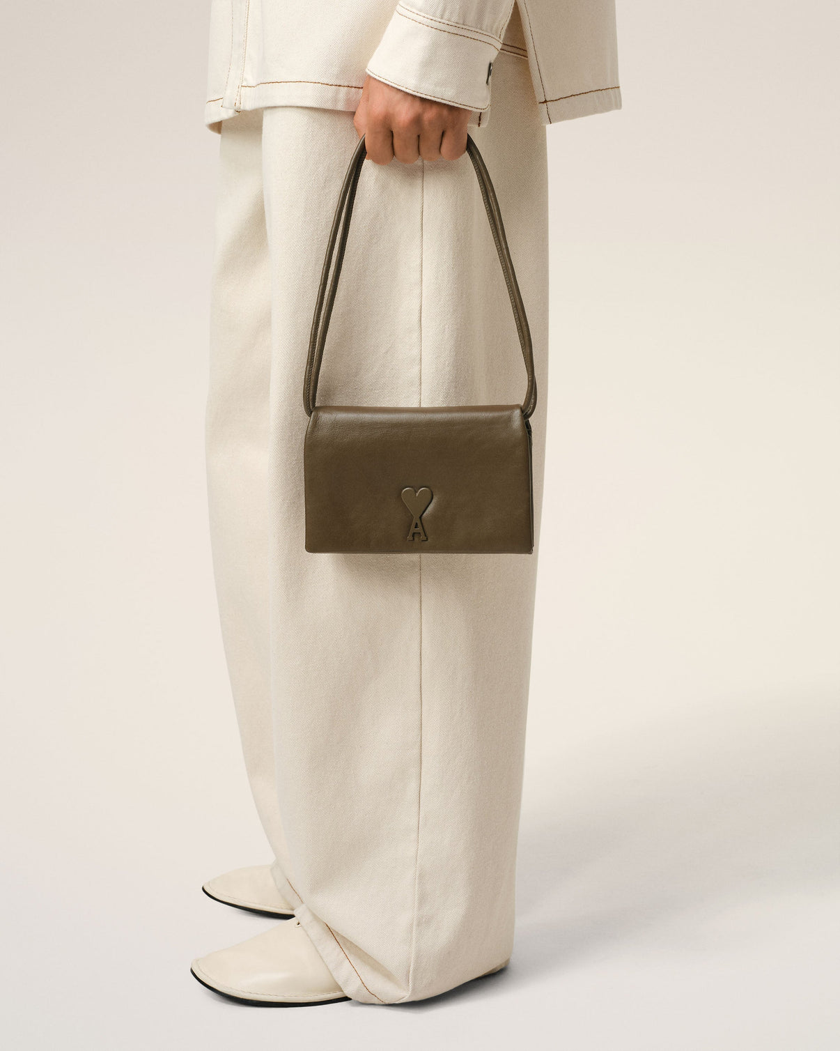 Khaki Leather Voulez-Vous Wallet Strap