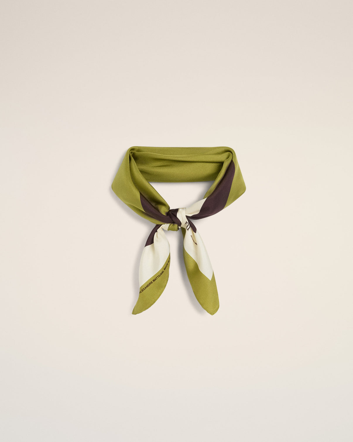 Khaki Silk Tricolor Bandana