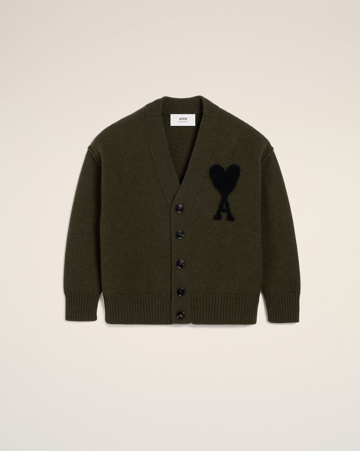 Khaki Wool Cardigan