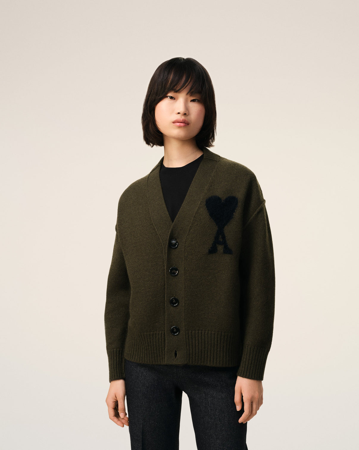 Khaki Wool Cardigan