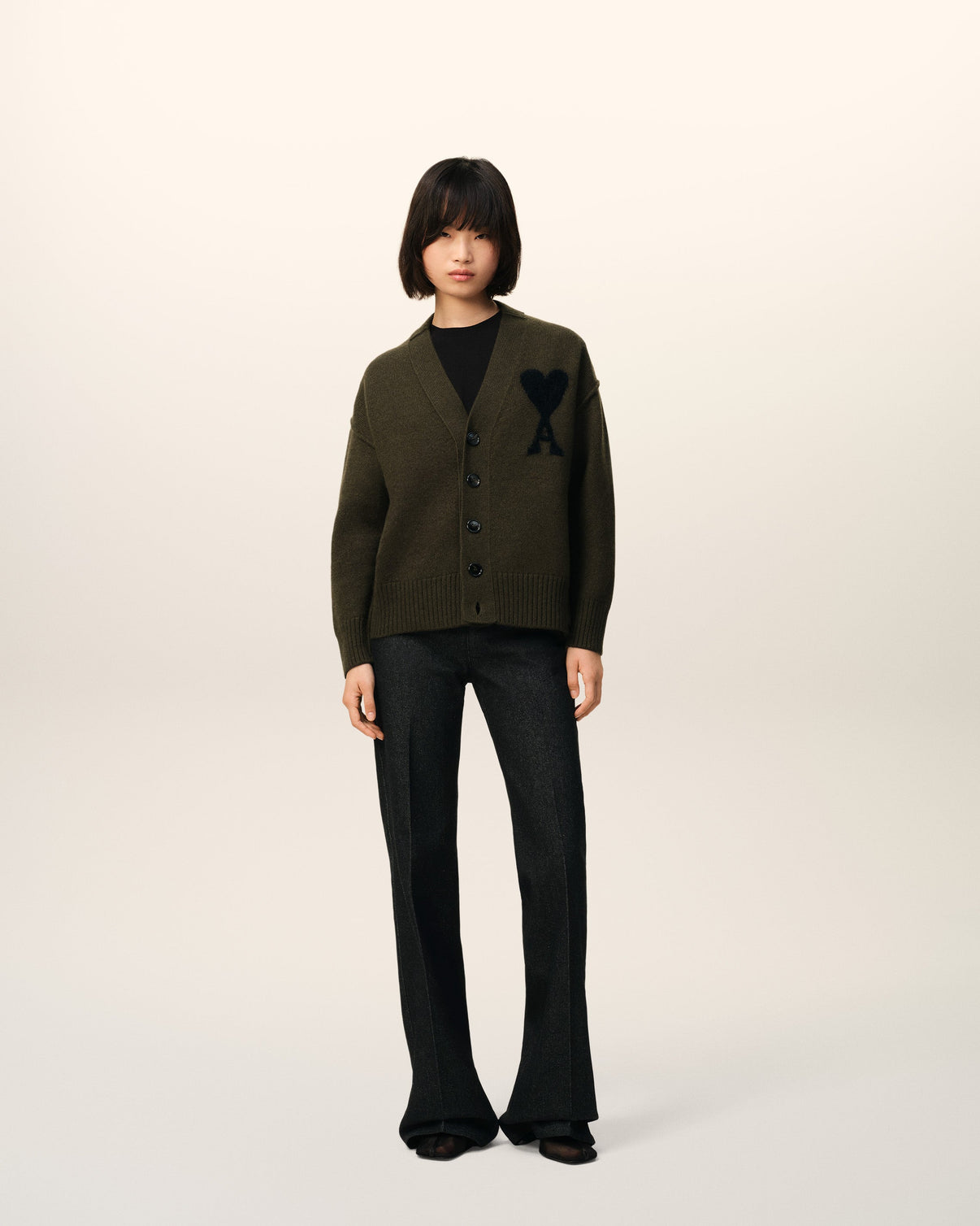 Khaki Wool Cardigan