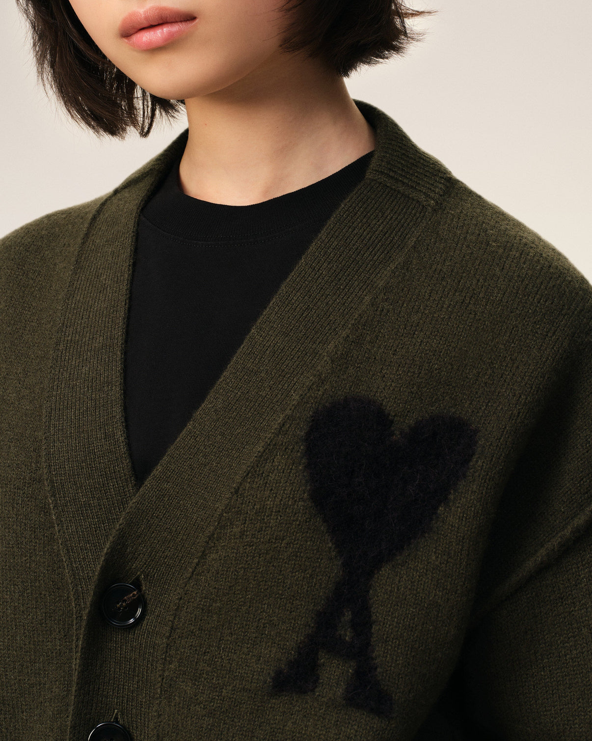 Khaki Wool Cardigan