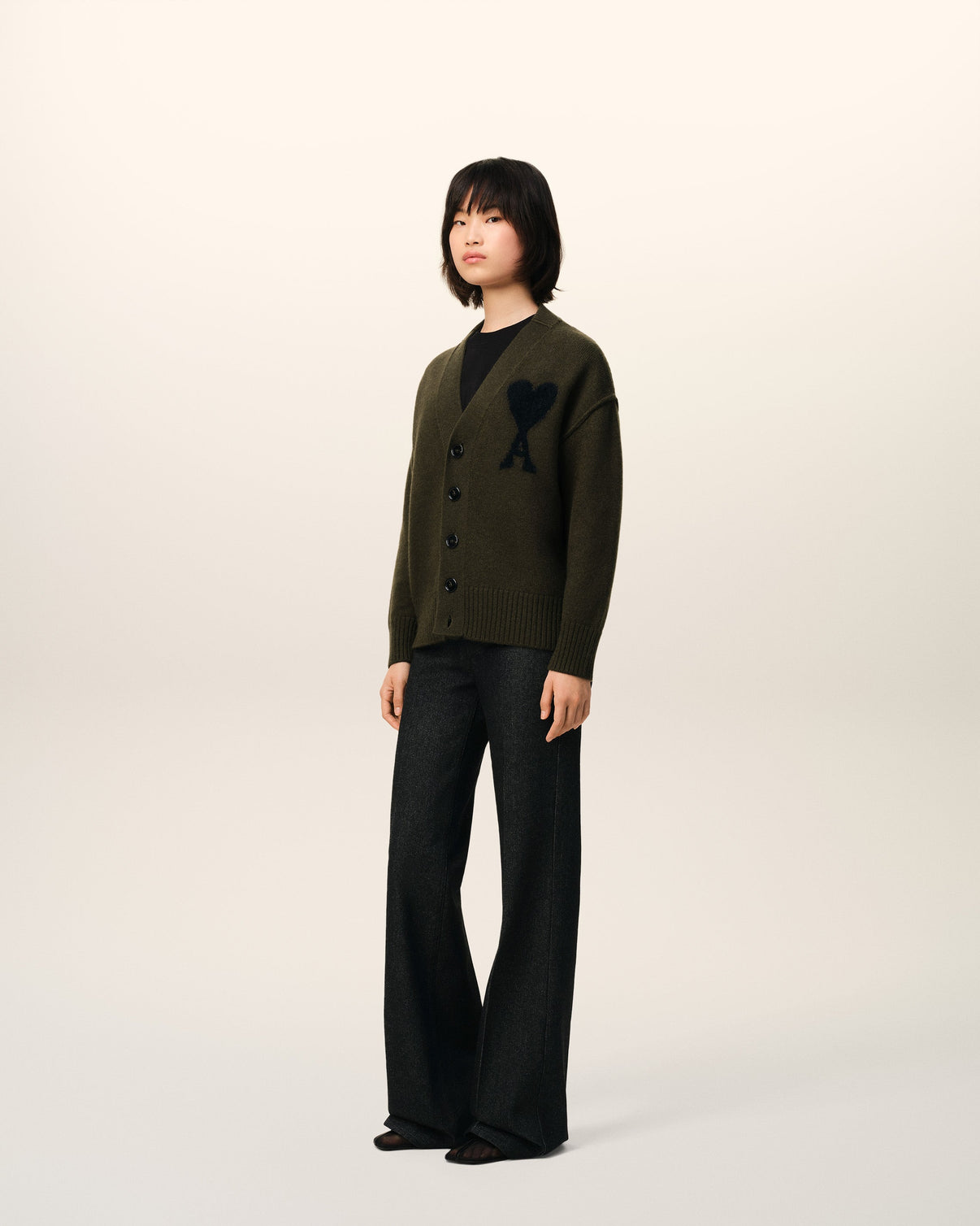 Khaki Wool Cardigan