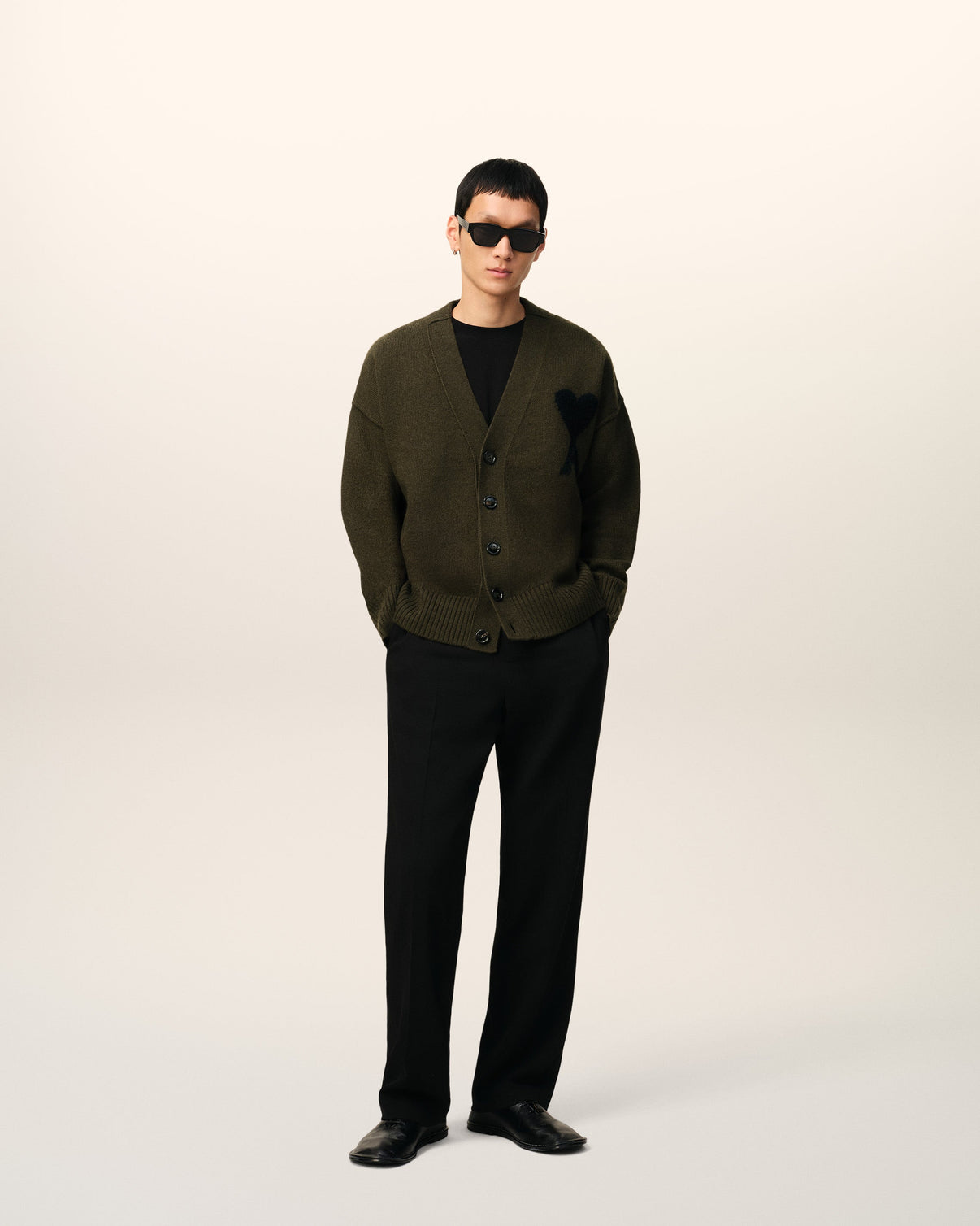 Khaki Wool Cardigan