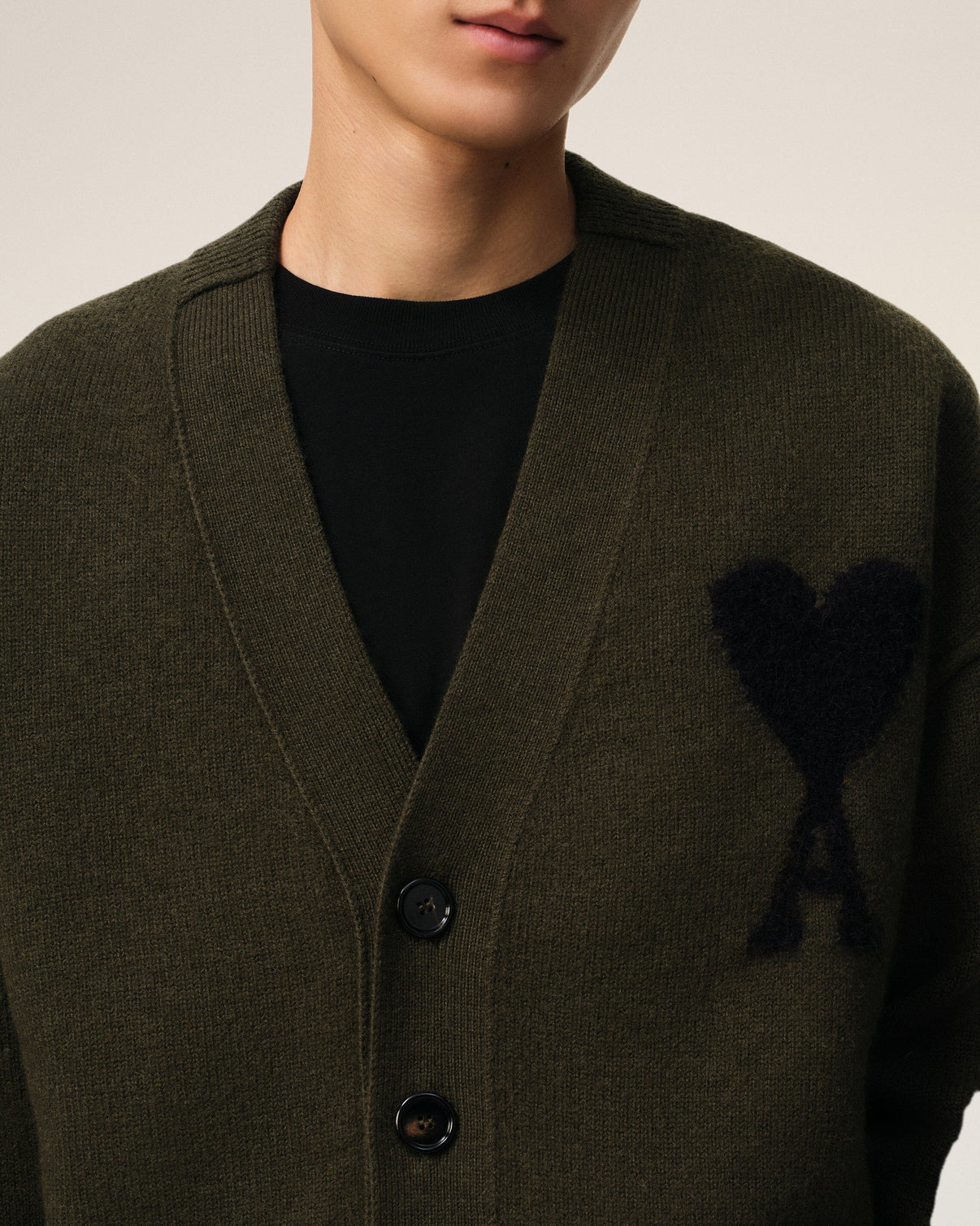Khaki Wool Cardigan