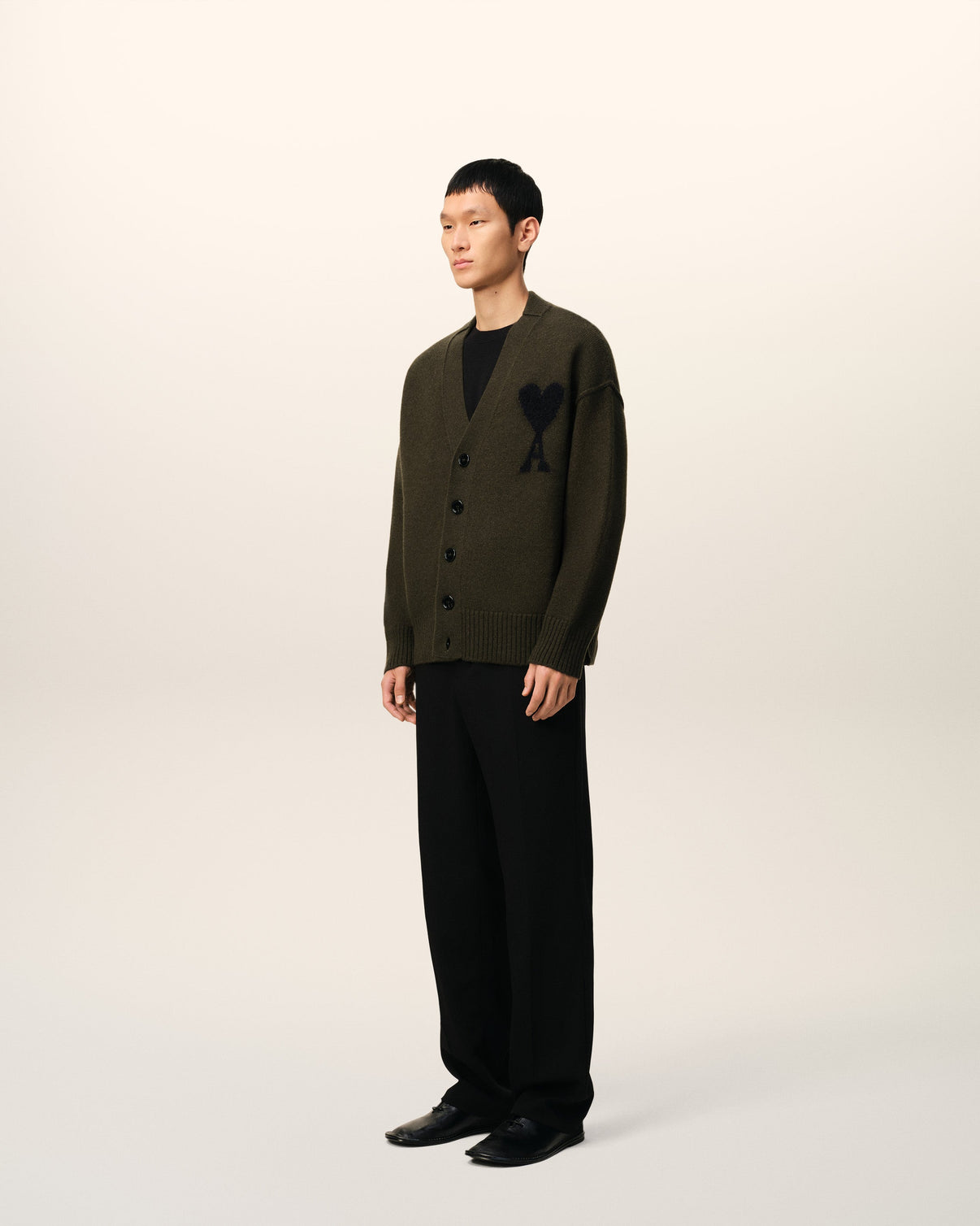 Khaki Wool Cardigan