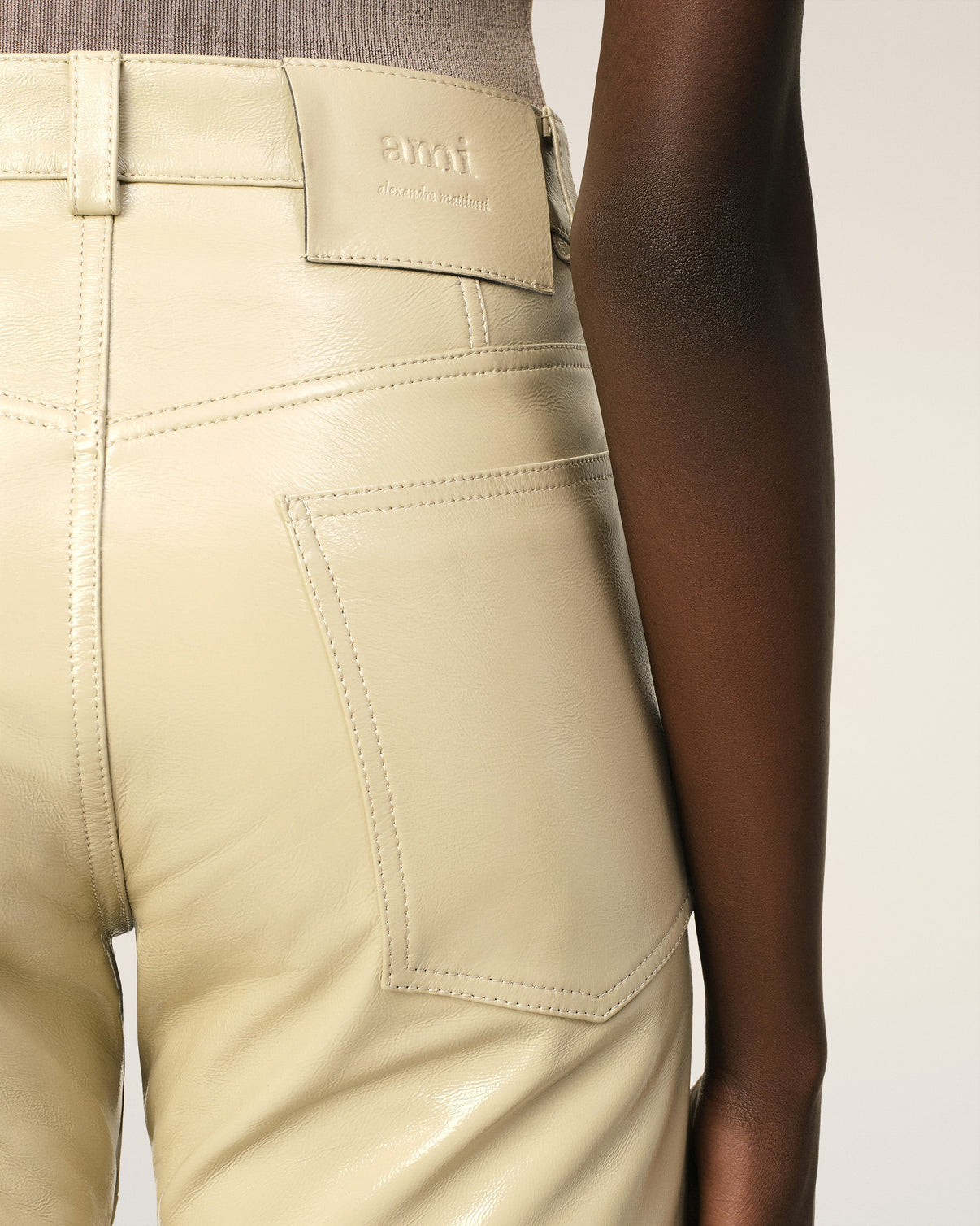 Leather Straight Fit Trousers