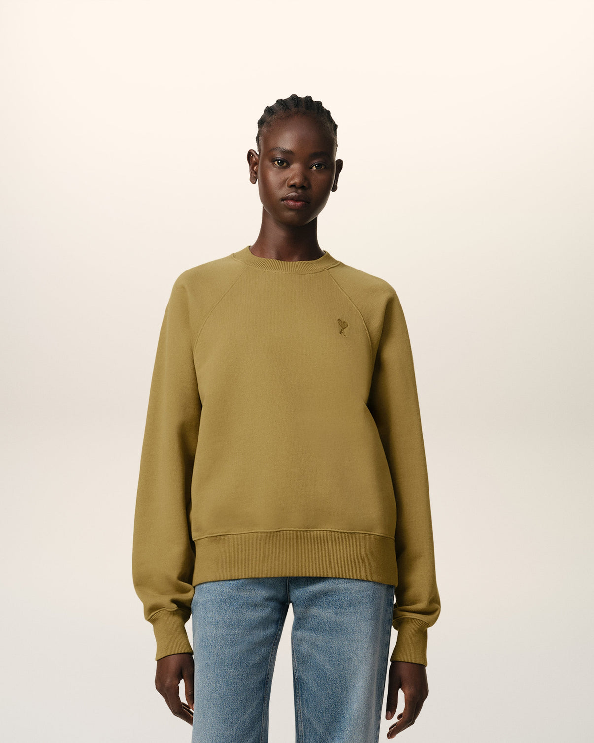 Mustard Cotton Tonal Sweatshirt