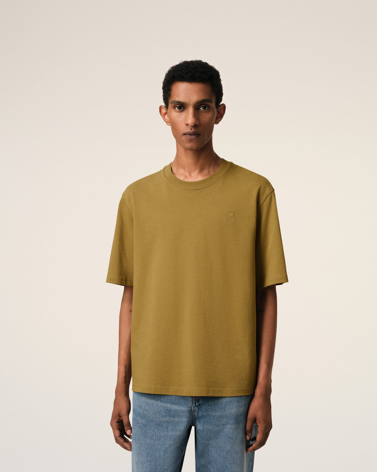 Mustard Cotton Tonal T-Shirt