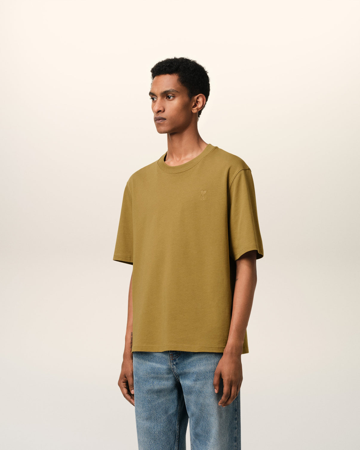 Mustard Cotton Tonal T-Shirt
