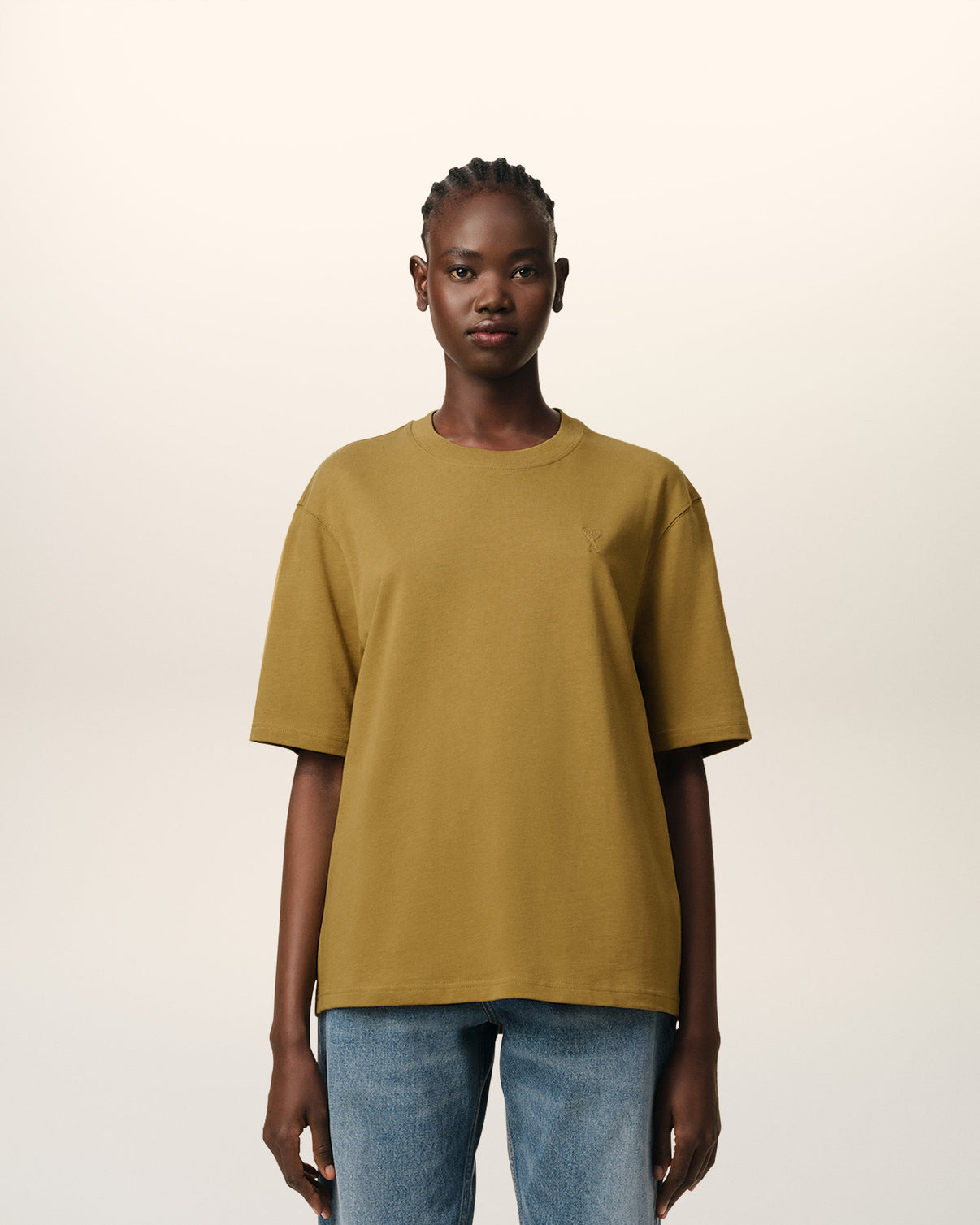 Mustard Cotton Tonal T-Shirt