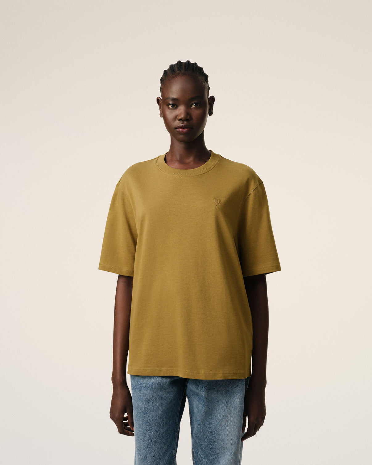 Mustard Cotton Tonal T-Shirt