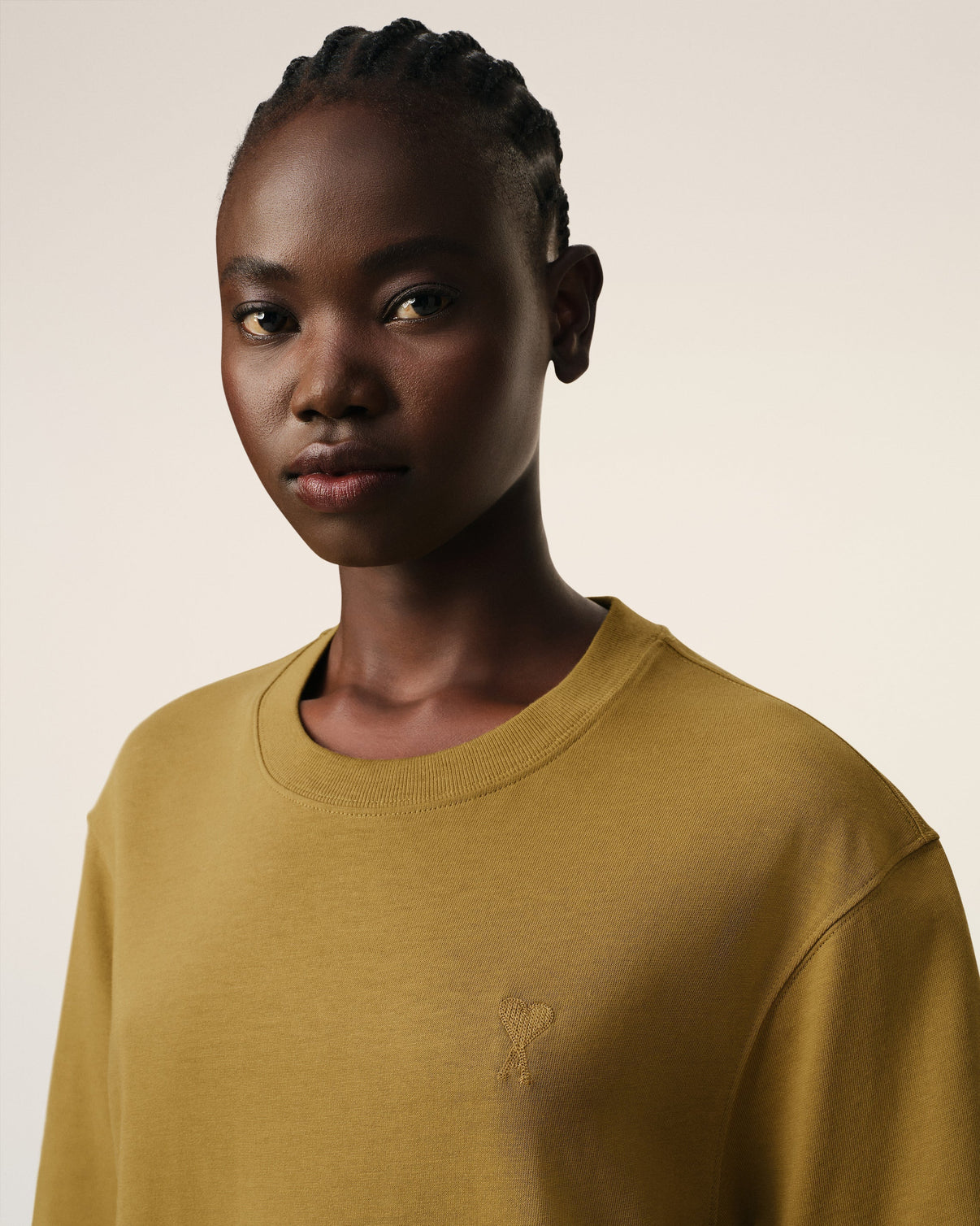Mustard Cotton Tonal T-Shirt