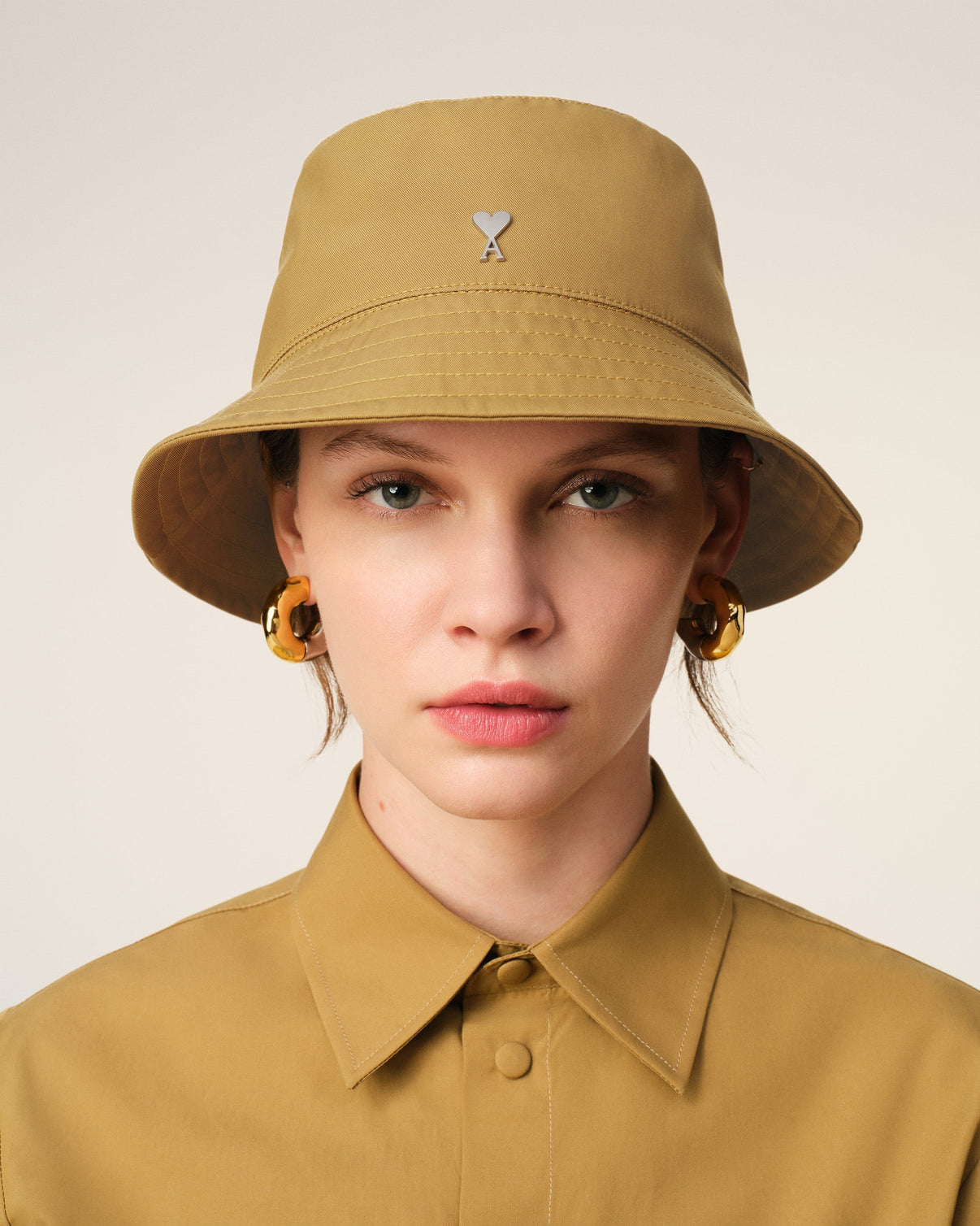 Mustard Twill Stud Bucket Hat