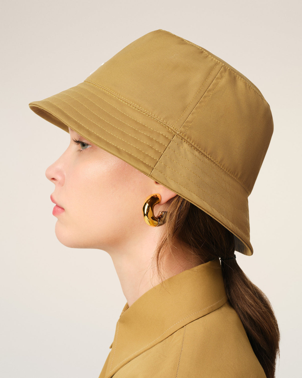 Mustard Twill Stud Bucket Hat
