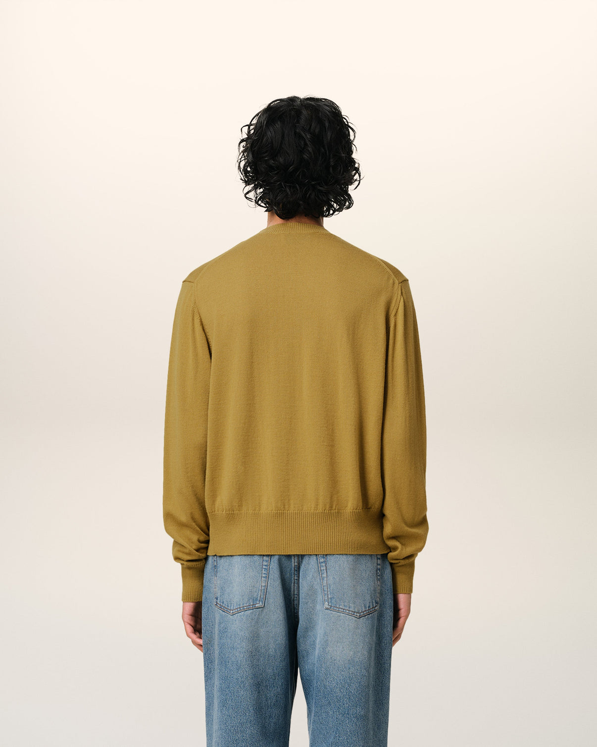 Mustard Wool Crew Neck Sweater