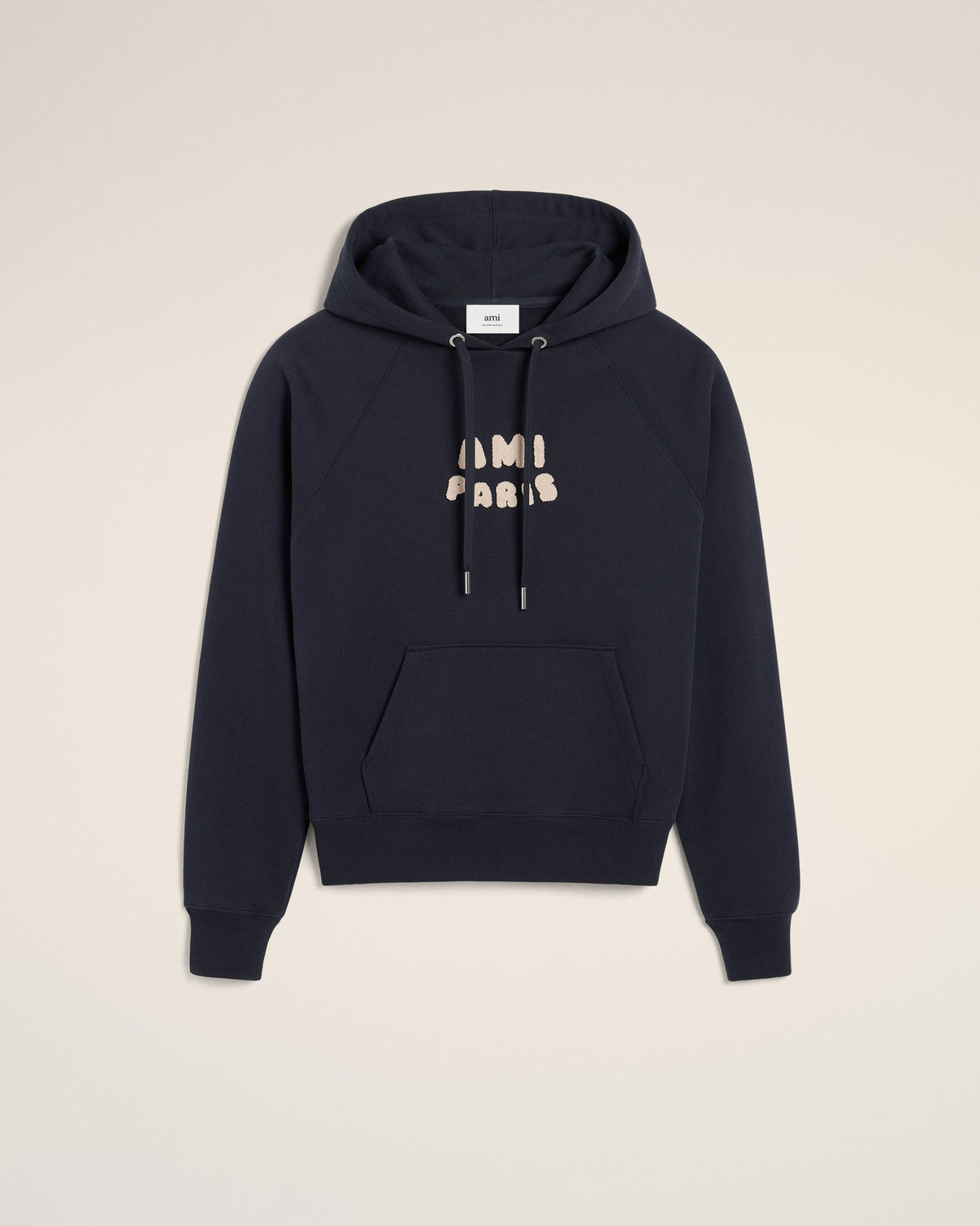 Navy Cotton Hoodie With Patch