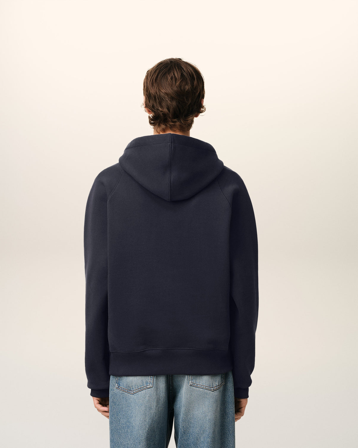 Navy Cotton Hoodie With Patch