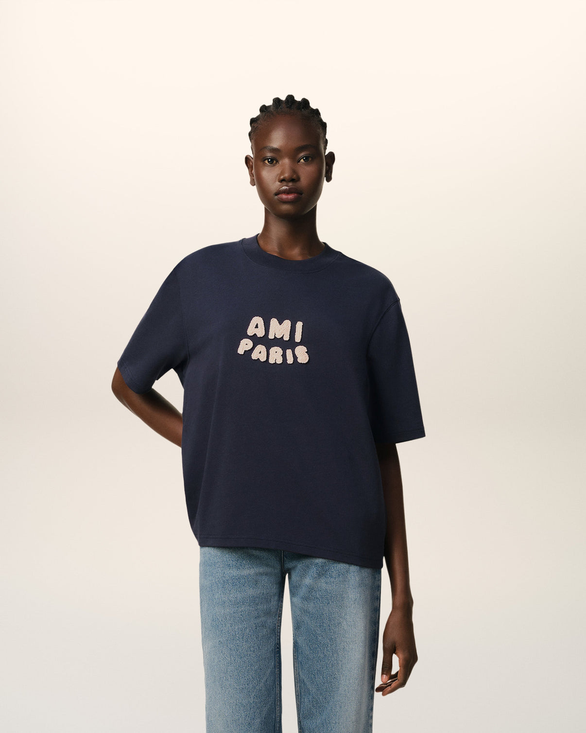 Navy Cotton Patch T-Shirt