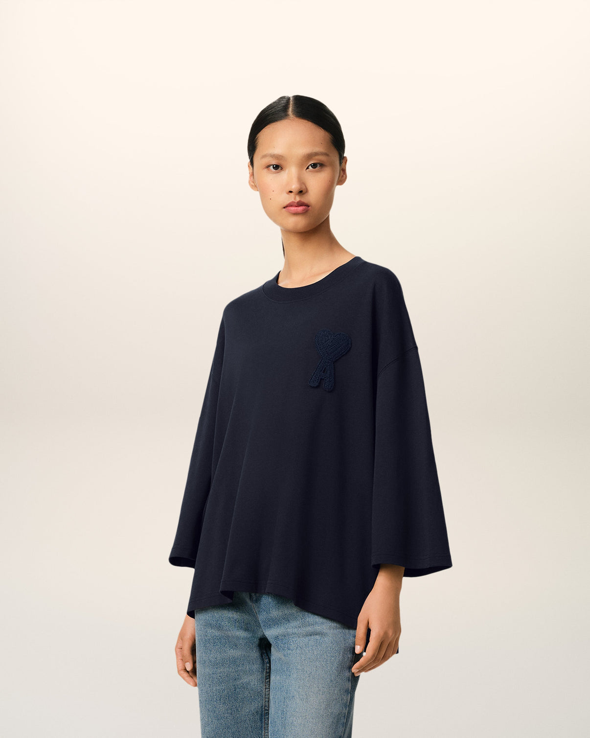 Navy Cotton Patch T-Shirt