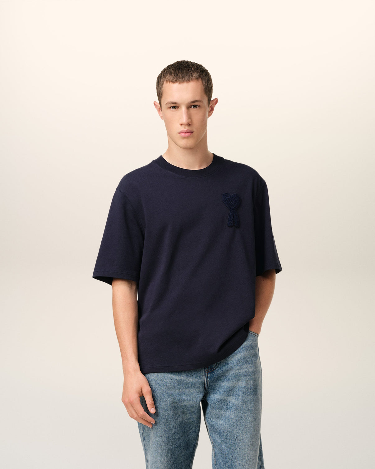 Navy Cotton Patch T-Shirt