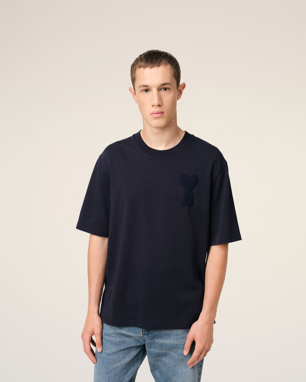 Navy Cotton Patch T-Shirt