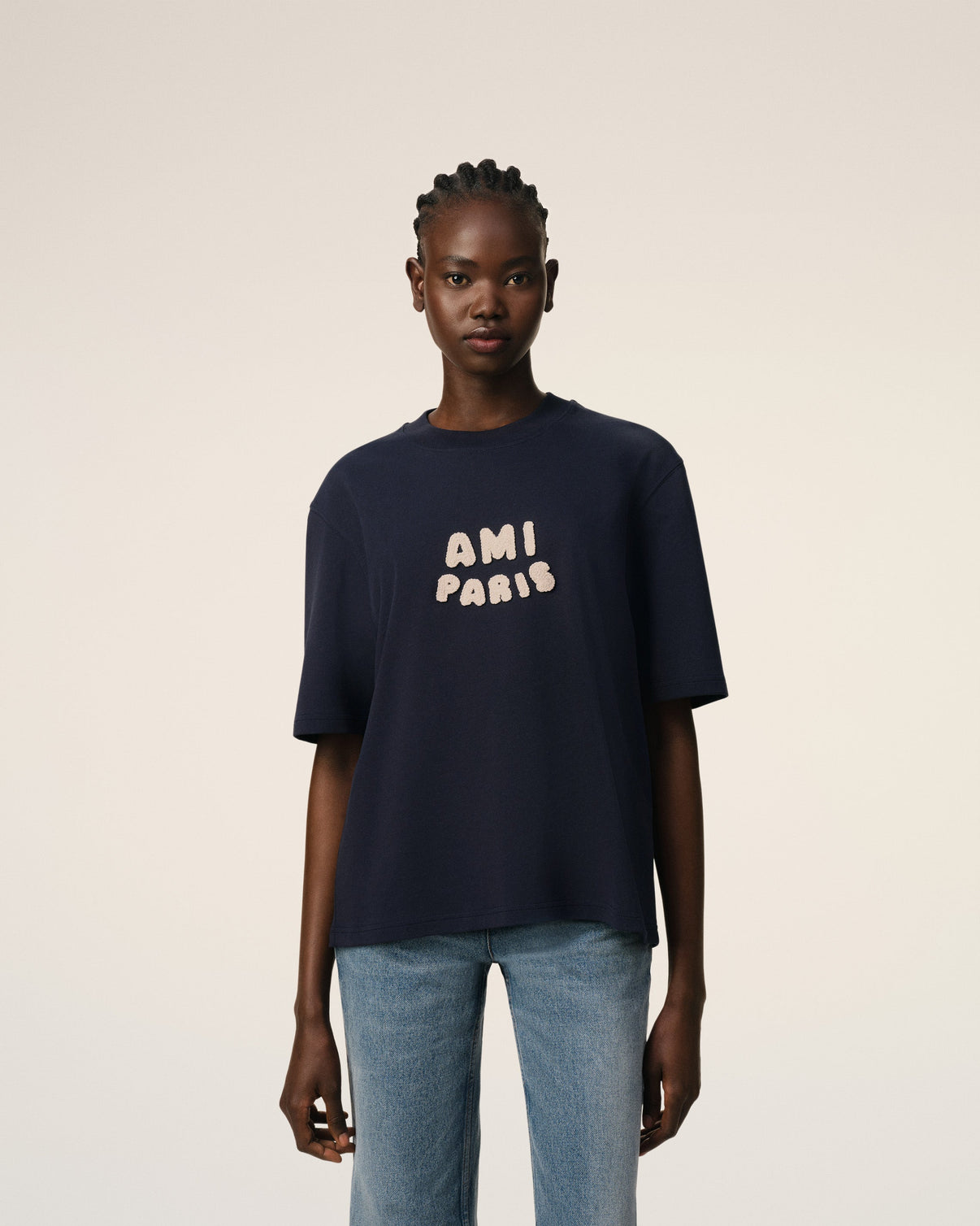 Navy Cotton Patch T-Shirt